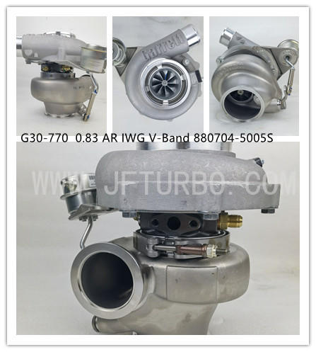 Garrett G-Series G30 G30-770 STANDARD ROTATION, 0.83 A/R V-Band In/Out 880704-5005S turbocharger With Wastegated turbine housings