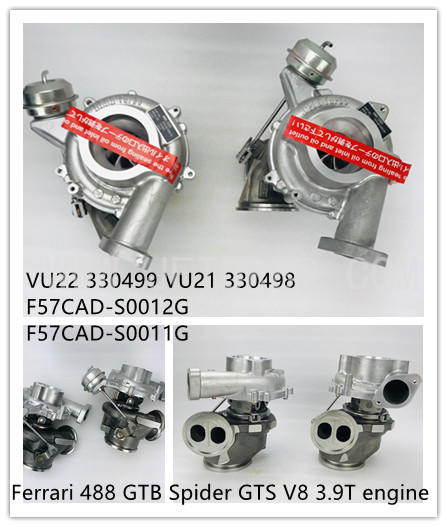 RHF55B VU21 330498 F57CAD-S0011G VU22 330499 F57CAD-S0012G twin turbochargers for Ferrari 488 GTB Spider V8 3.9L 3.9T engine